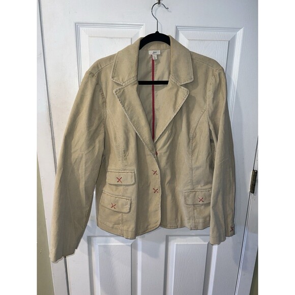 J JILL Jacket Womens L Corduroy Blazer Snap Front Stretch Gilmore Girls inspire - Picture 1 of 8